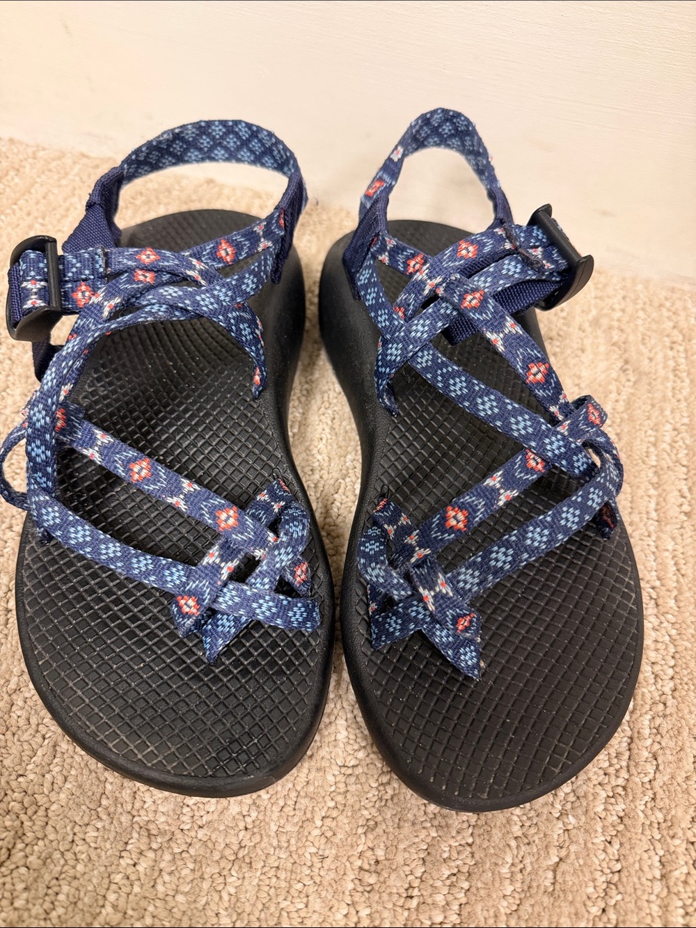 Chaco Blue Patterned Strap Sport Sandals - Picture 1 of 4